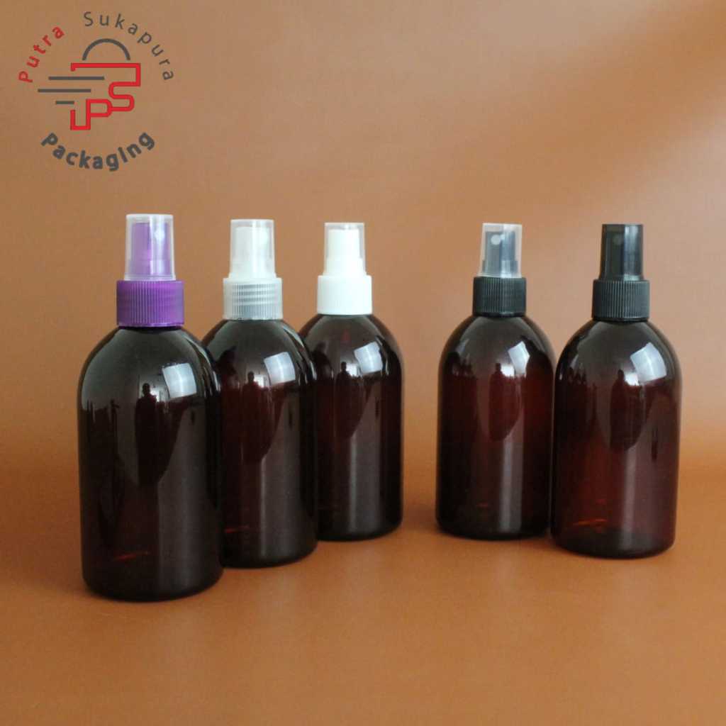 Botol spray 250ml coklat oval / botol sprot spray 250ml oval spray neck 24