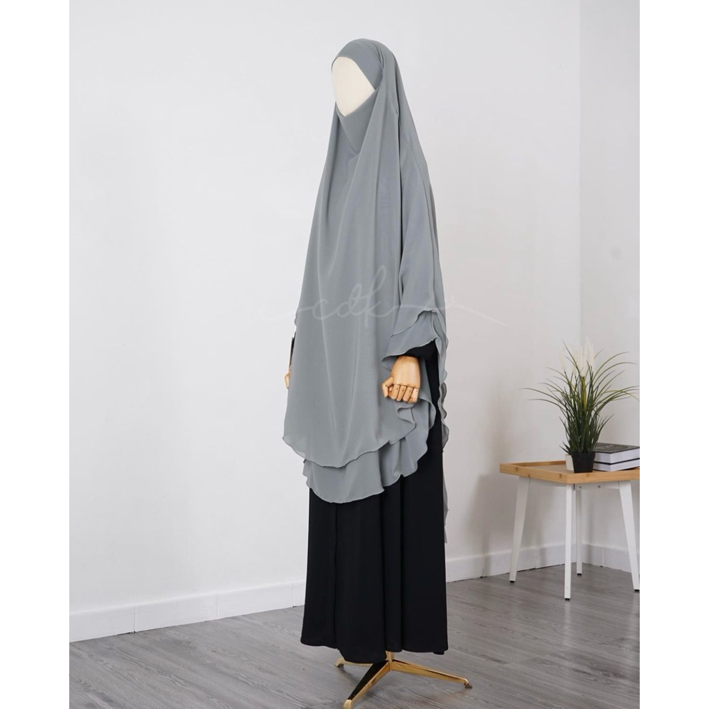 Assyabiya Official - CDK Style new French Khimar Double Layer Sifon Arabeschi Arab Kasya Dress New S