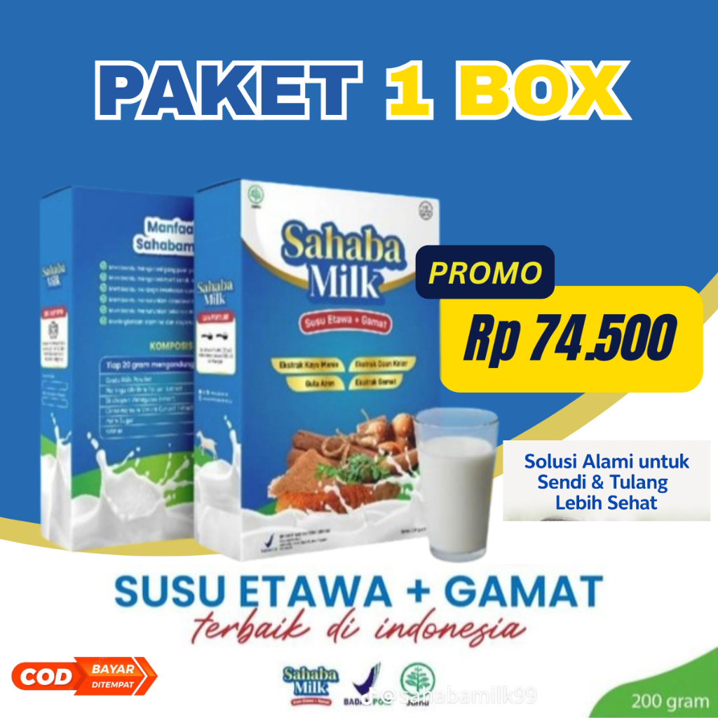 

SAHABAMILK - 1 Box Susu Etawa Dengan Ekstrak Gamat Dan Daun Kelor