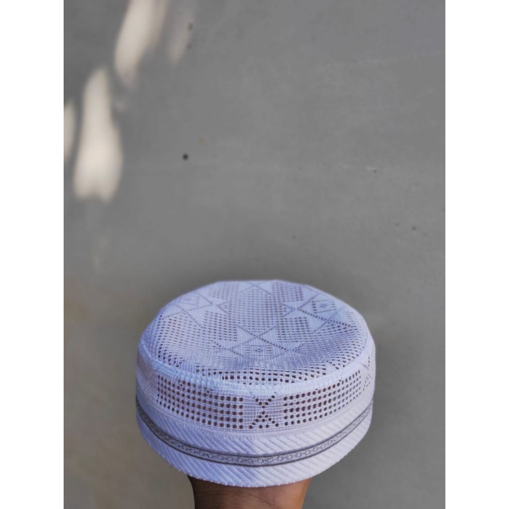 TERBARU!!peci hajir marawis jaring lulu 3jari peci putih