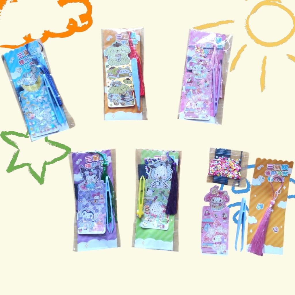 

mainan diamond rumbai hologram sanrio/pembatas buku sanrio foto di slide ke2