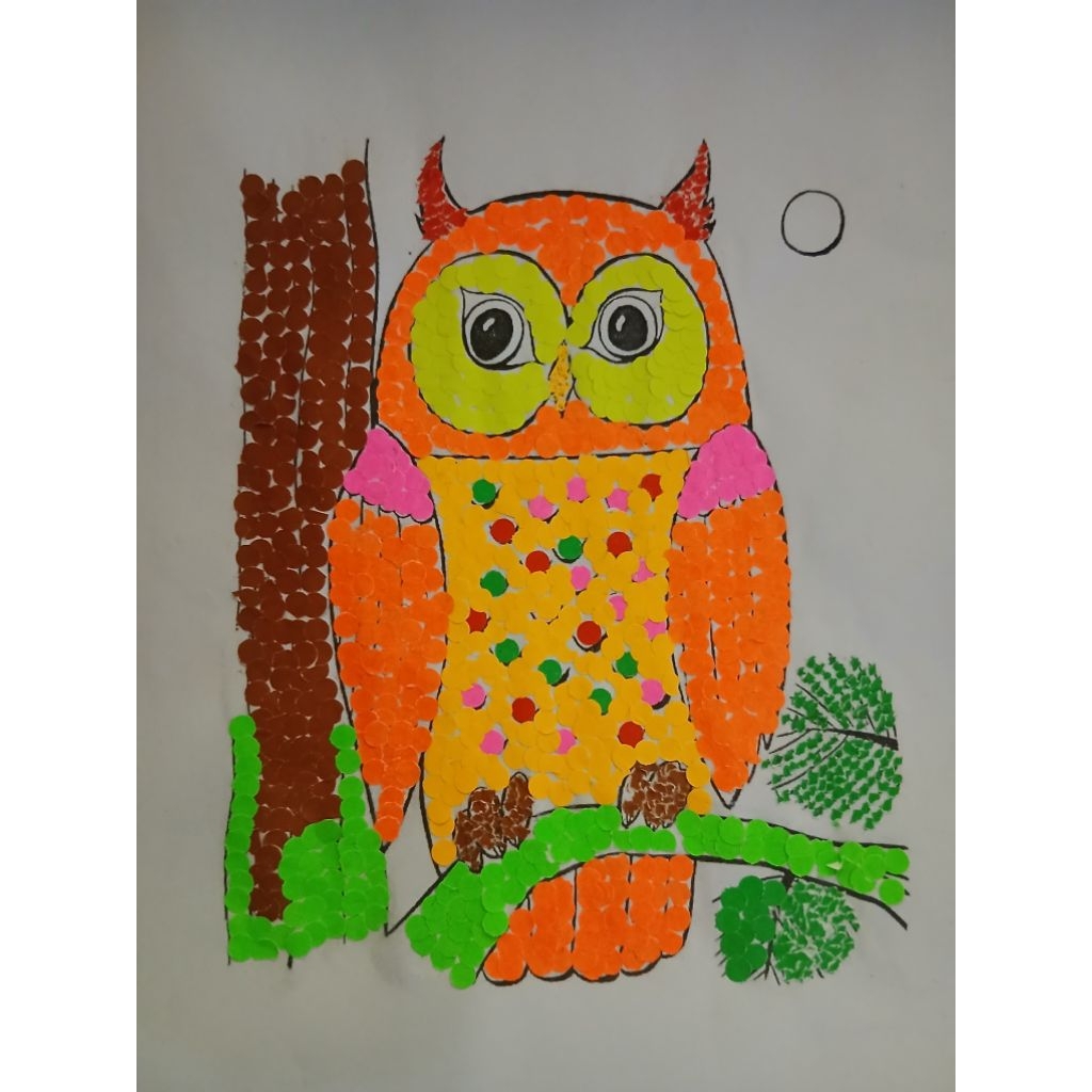 gambar mozaik a4 hewan kertas