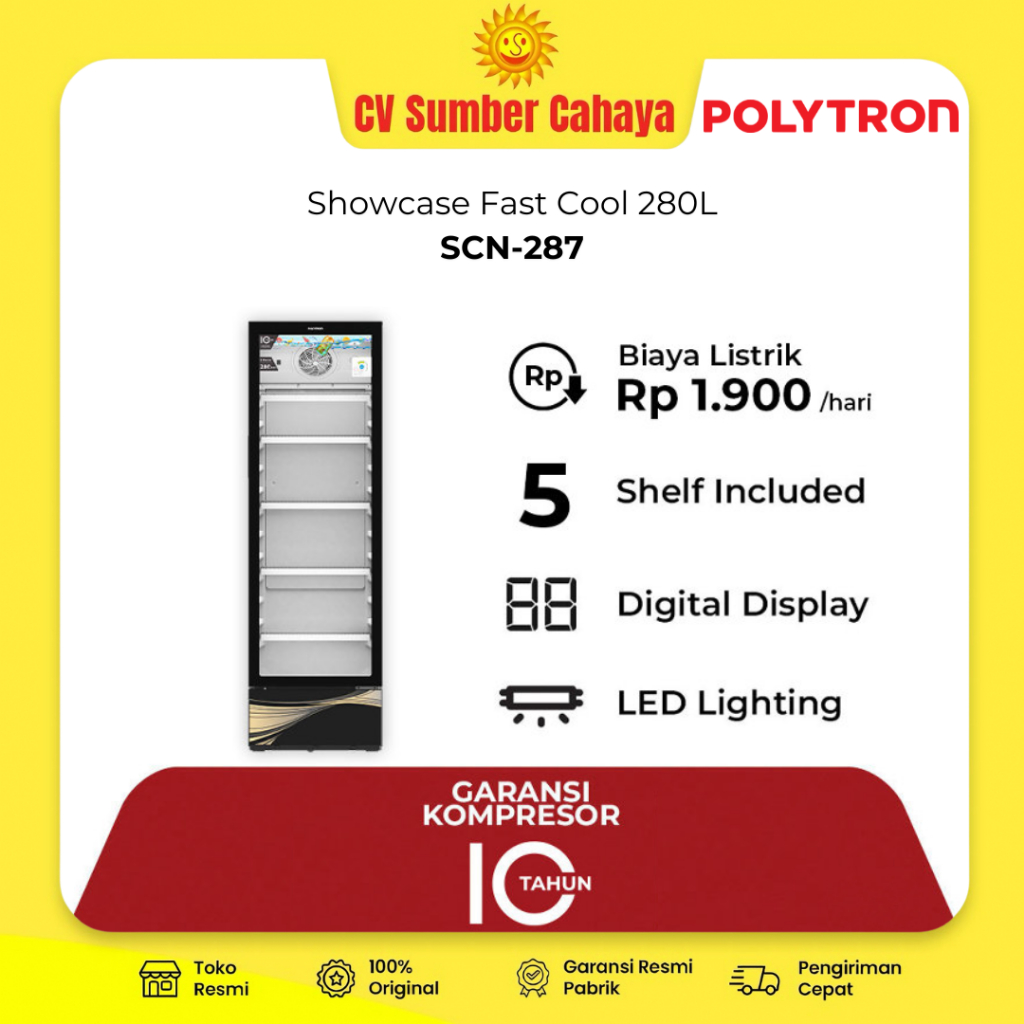 Polytron Showcase 280 Liter Lemari Pendingin Minuman SCN 287 Cooler