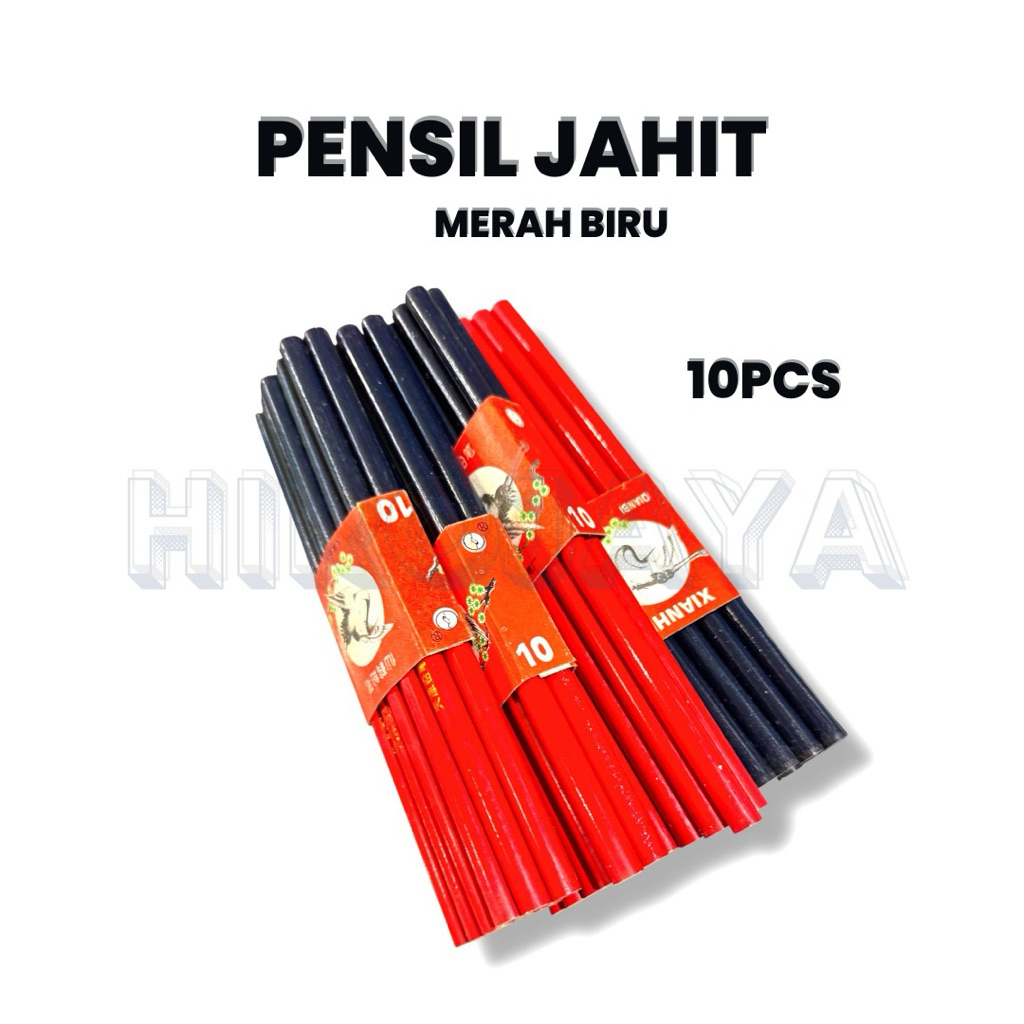 

Pensil Jahit Merah Biru / Pensil Tekstil Tailor Per Ikat Isi 10