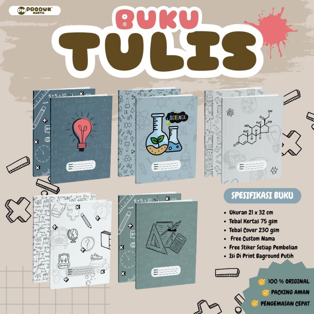 

Buku Tulis Custom | Buku Sekolah Custom | Buku Aestetik | Isi 5 Buku