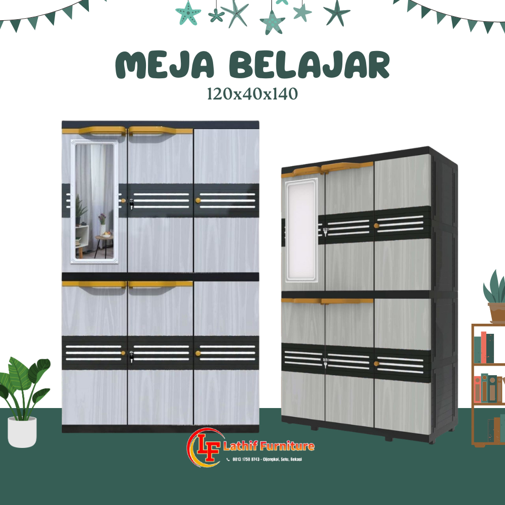 Lemari Plastik Naiba 3 Pintu/Lemari Baju/Lemari Pakaian/Lemari Naiba