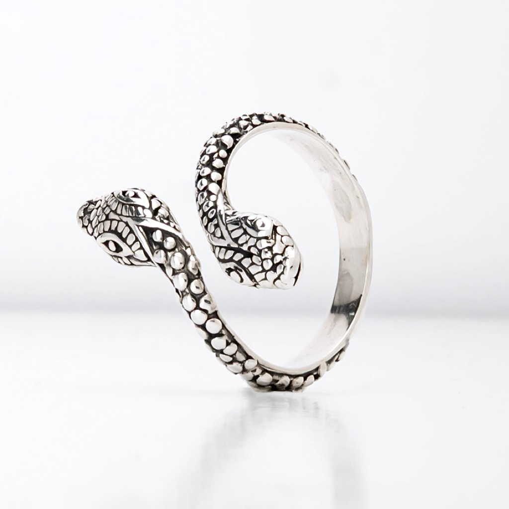 Cincin Perak Pria - Wanita Motif Ular Handmade Simple Silver 925