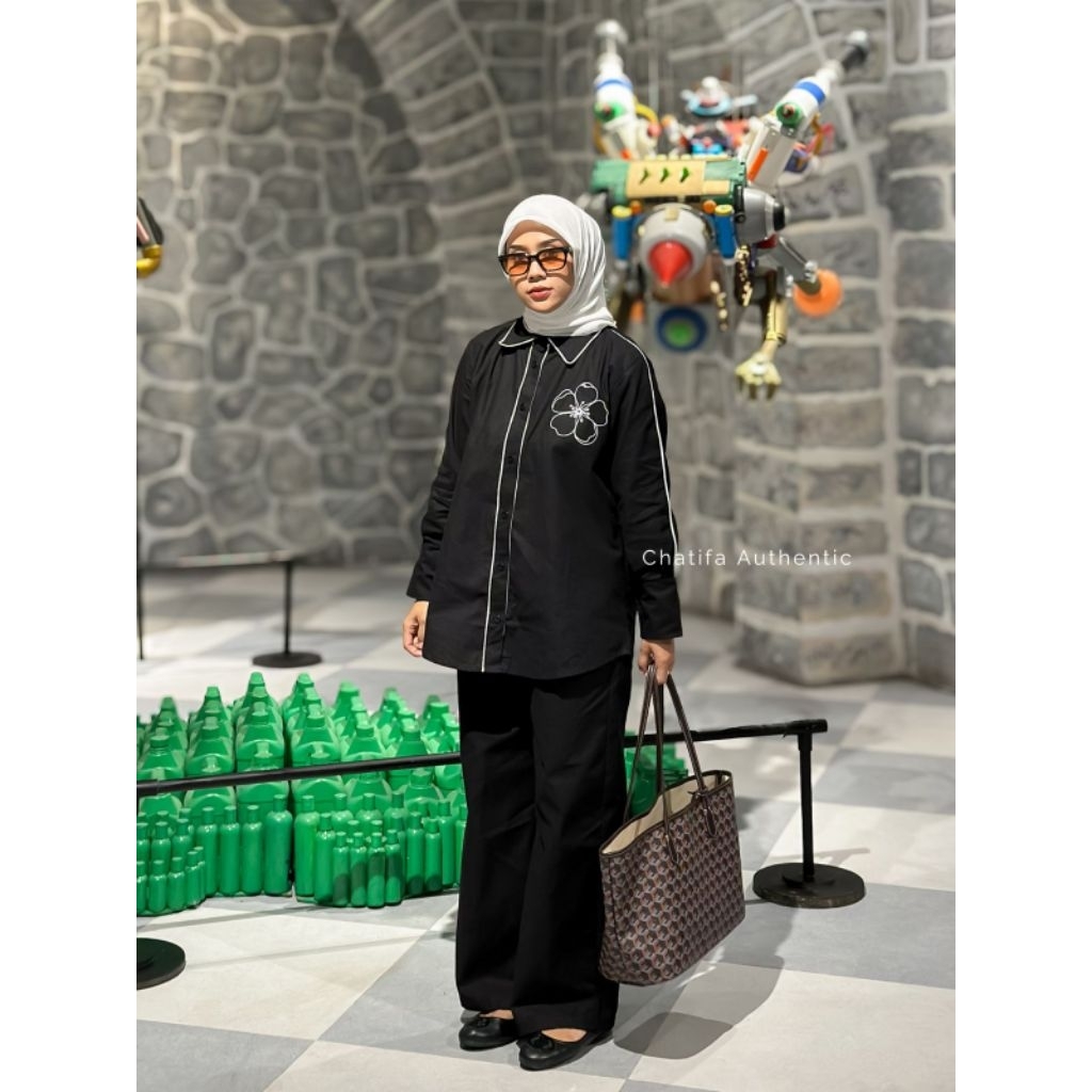 Oneset AMEENA by Chatifa Authentic | One Set Hijab Friendly Baju Setelan Wanita Kerja Kantor & Hango