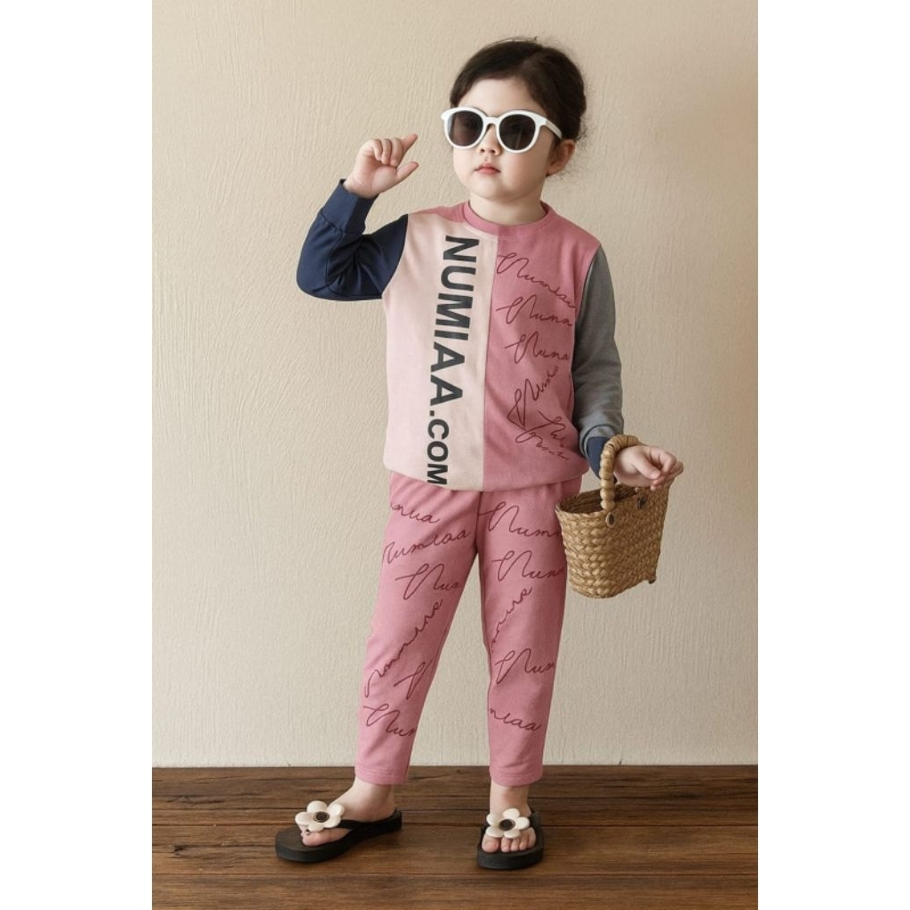 Setelan Baju Anak Kekinian Terbaru Blackpink Kid set Trainning Numia 3-5 Tahun