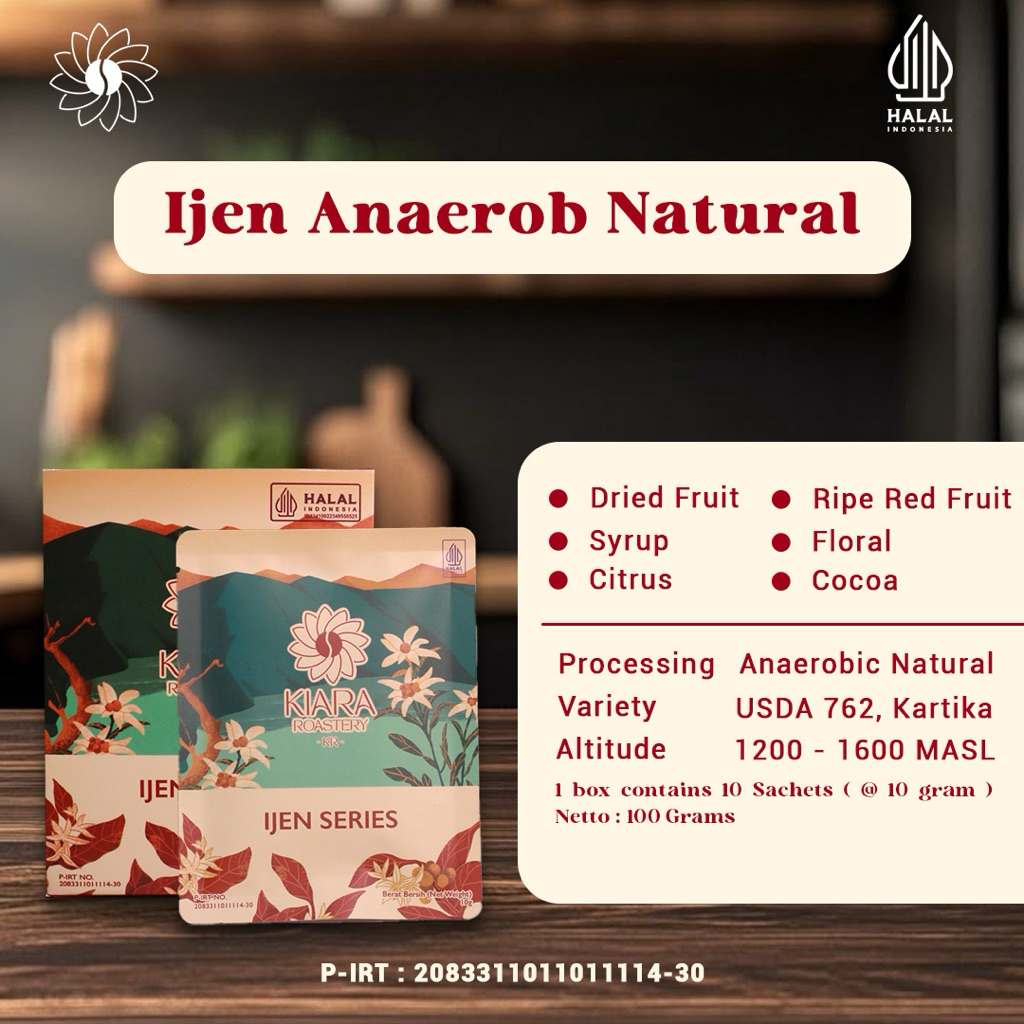 

Ijen Anaerob Natural Drip Bag | Kopi 100% Full Arabica | Specialty Grade Coffee | Kiara Roastery
