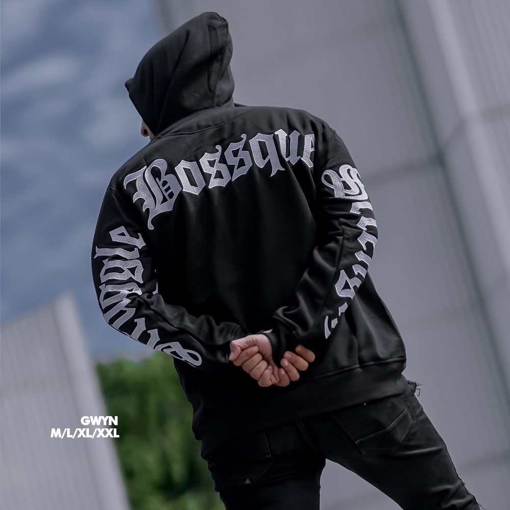 Bossque X Hexsys - Gwyn Hoodie Bordir Diamond Hoodie Pria Sweater Pria Jaket Hodie Bukan Sherva
