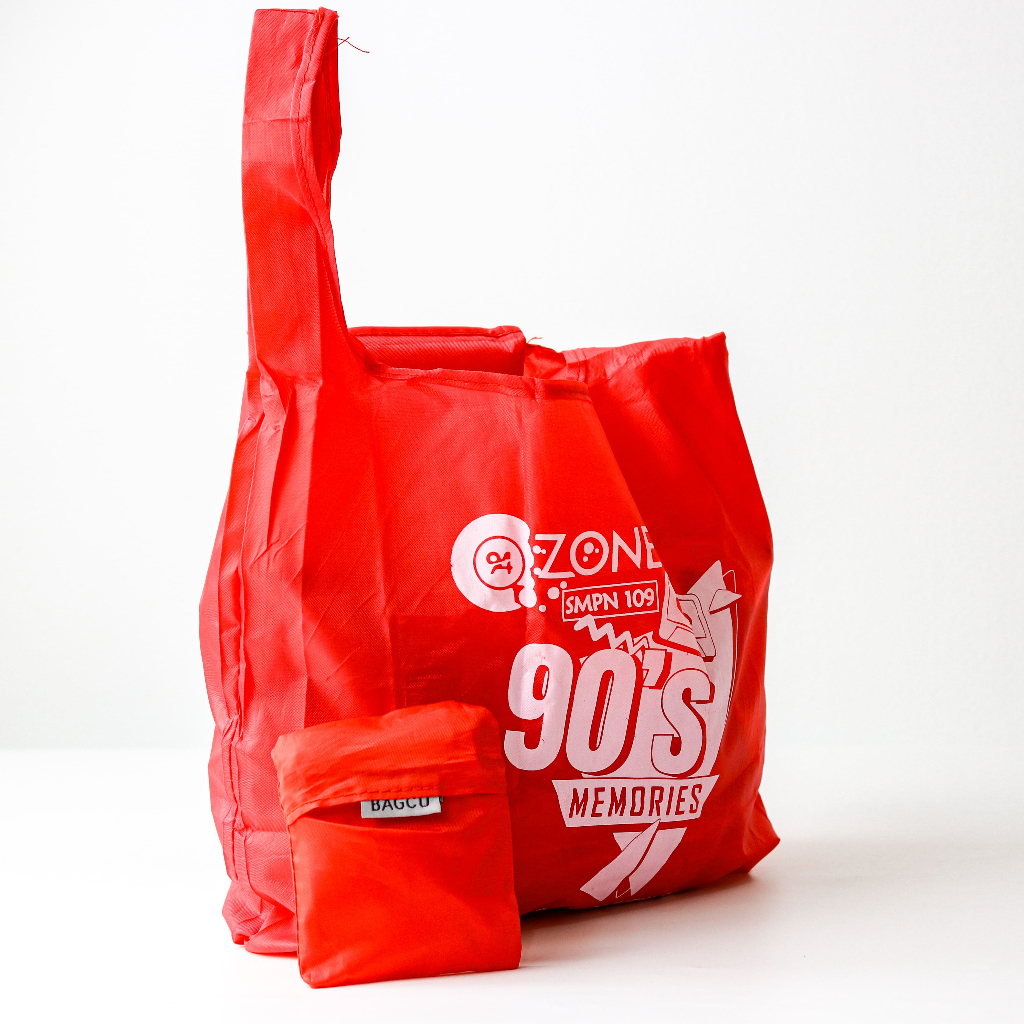 Tas Supermarket Baggu Bagcu Custom Sablon Modis Lipat Praktis Tas Belanja Shopping Bag Jinjing