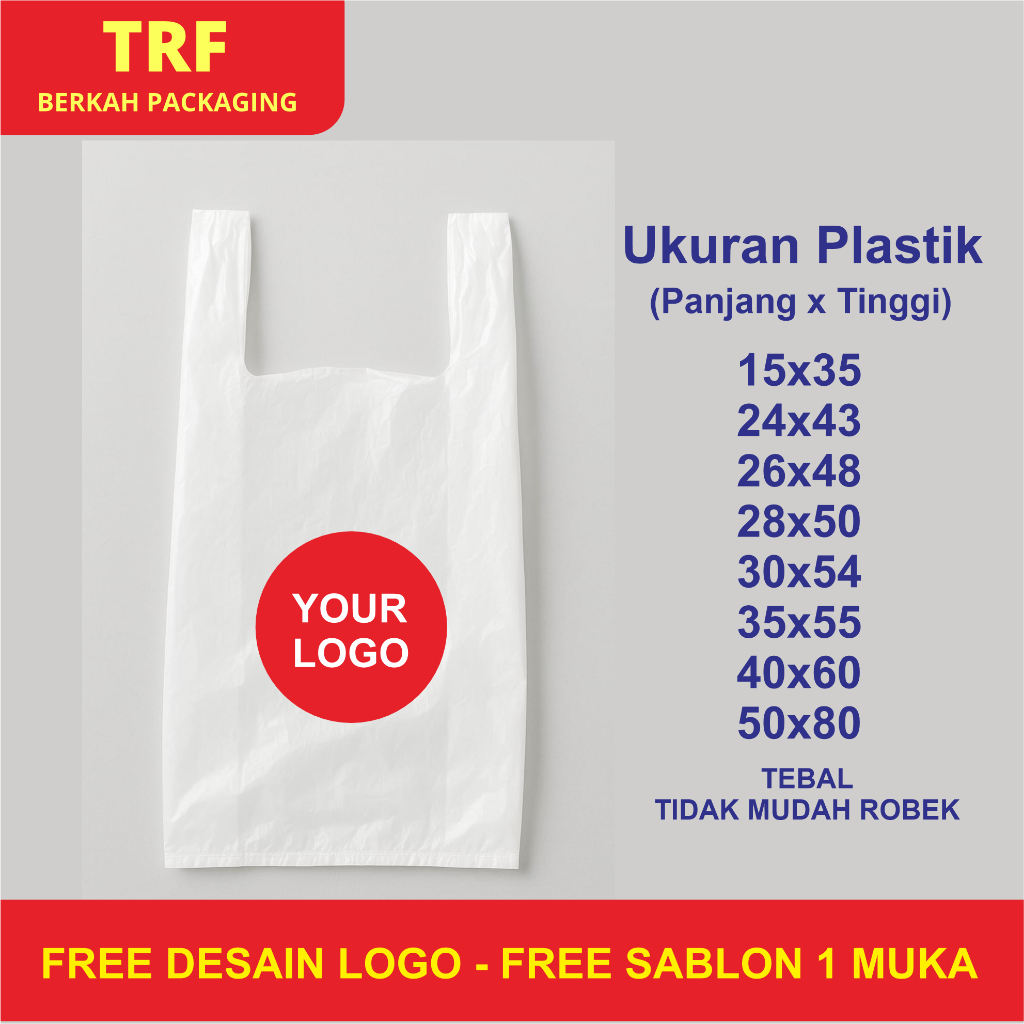 Plastik Kresek Makanan Putih Susu Sablon 1 Muka