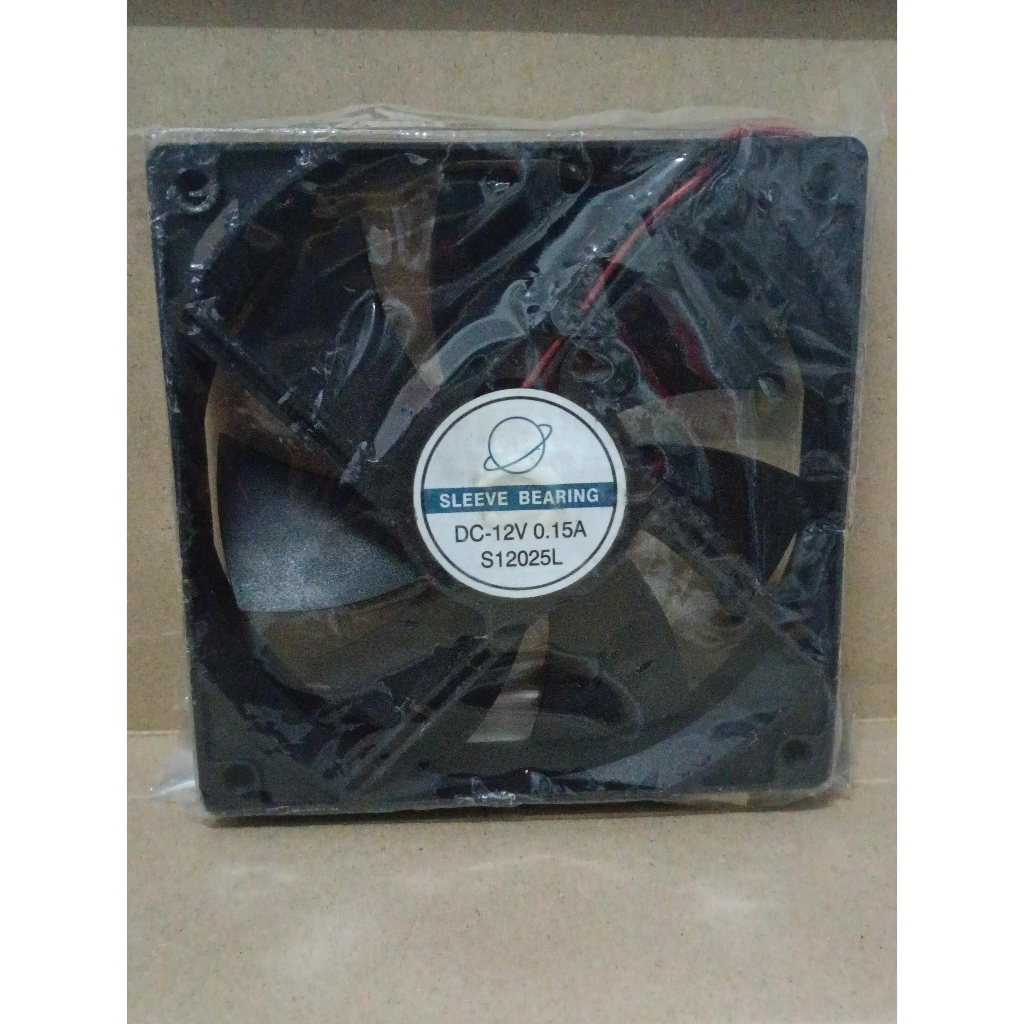 8336 fan kipas dc 12v 12volt 0.15a s12025l sleeve bearing 12x12 12cm
