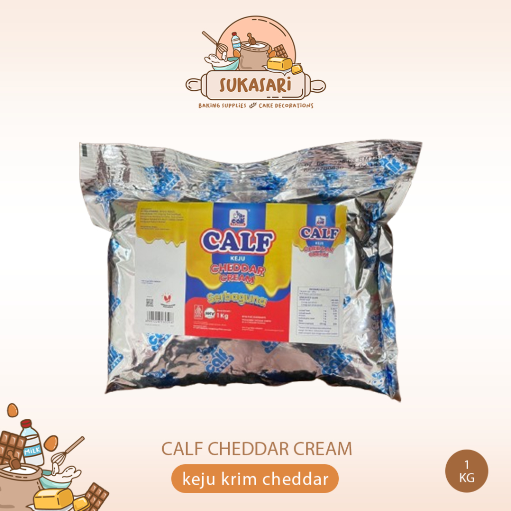 

Calf Cheddar Cream Serbaguna 1kg cheese / Keju krim chedar