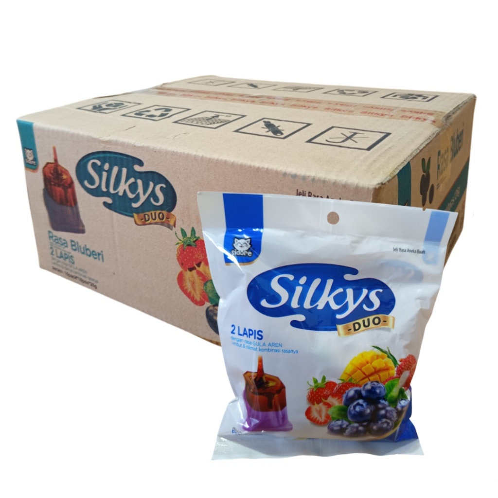 

1 DUS SILKYS PUDDING 3 VARIANT RASA BLUEBERRY STROBERI MANGGA ISI 15 BUNGKUS