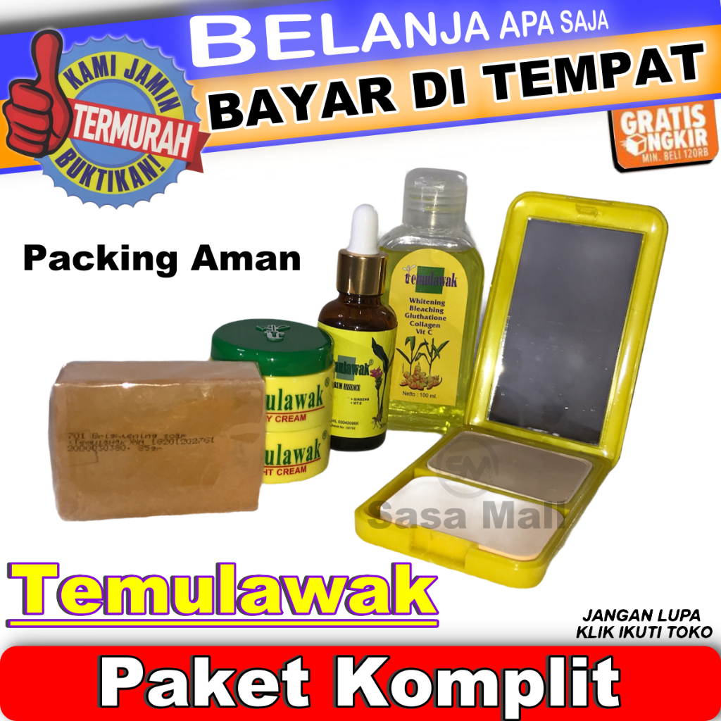 Temulawak Paket Serum Krim Siang Malam + Sabun + Serum Day and Night Cream Original Malaysia BPOM Em