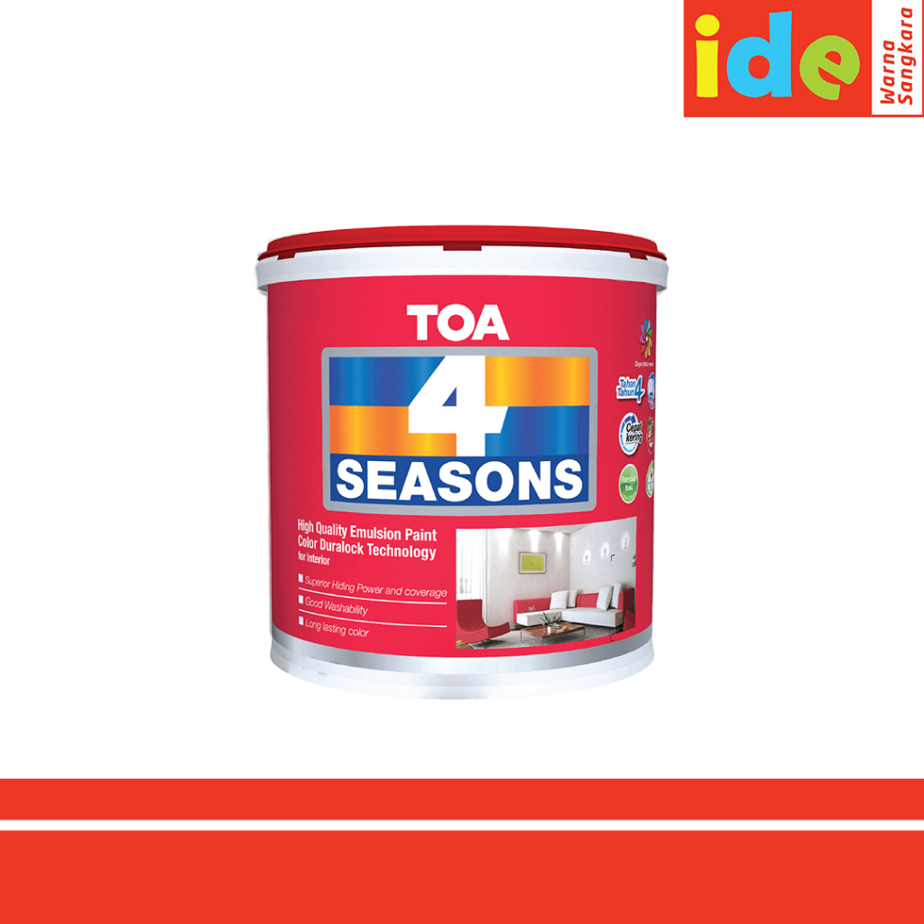 TOA 4 SEASONS WHITE 25 KG CAT TEMBOK INTERIOR / CAT TEMBOK TOA 25KG