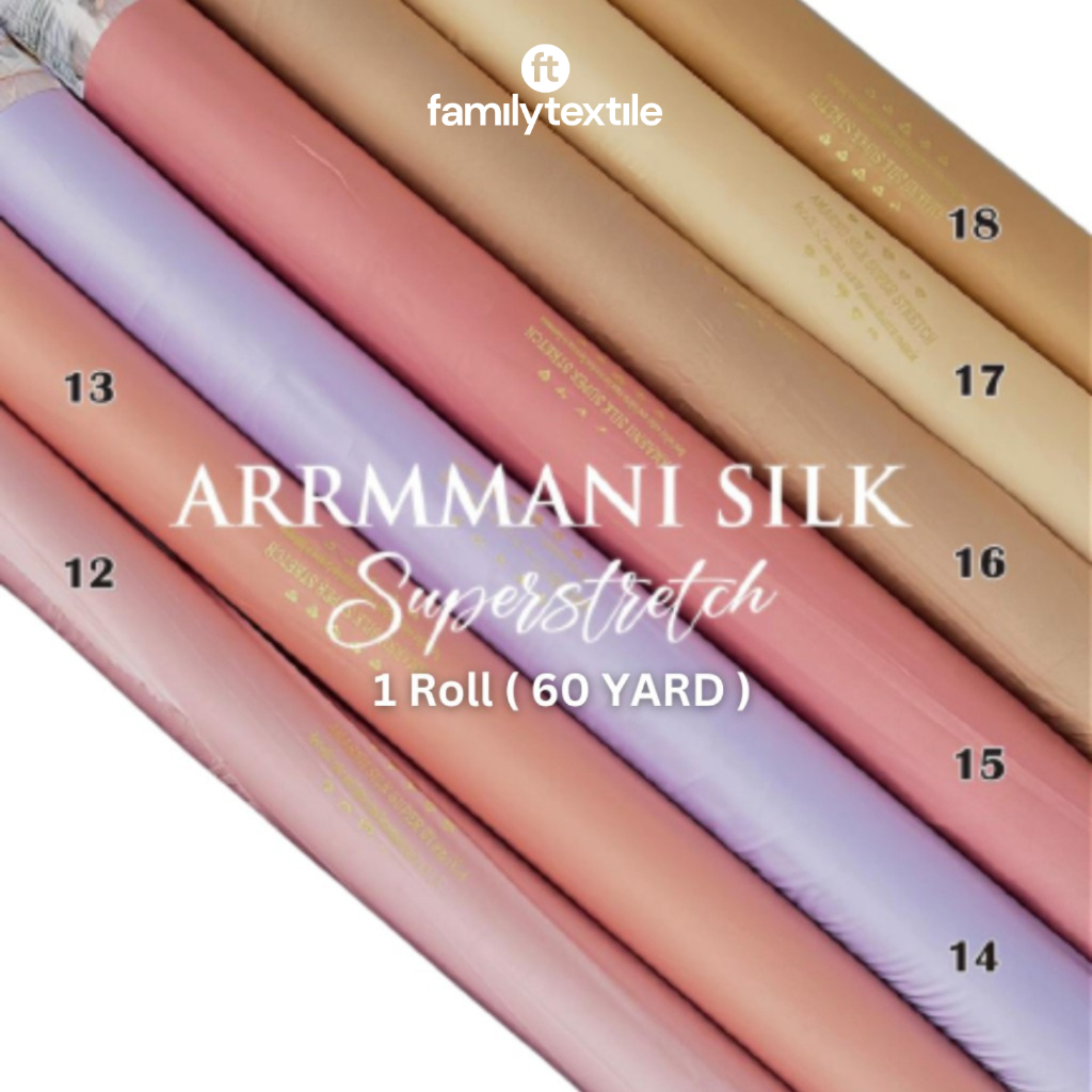 Kain Armani Silk Premium 1 Roll - Bahan Kain Armany Silk Satin Super Meteran Dress Pengantin Bridesm