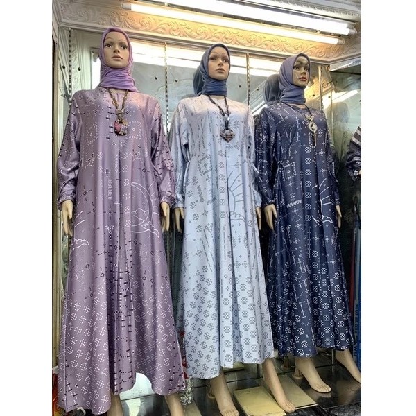 Baju Gamis Wanita Kekinian – Gamis Jumbo LD 135, Silk Premium Motif Modern untuk Pesta
