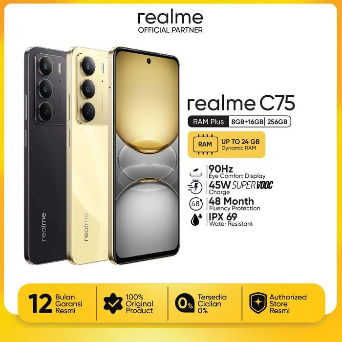 Realme C75 8/256 GB 6000mAh Battery FullSett Garansi Resmi