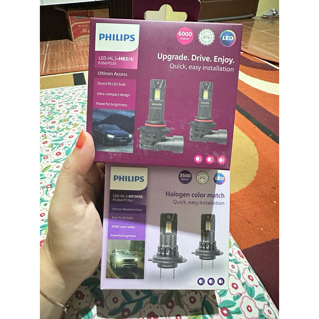 READY STOK philips lampu Halogen lampu mobil hb3/4 / h7/h18