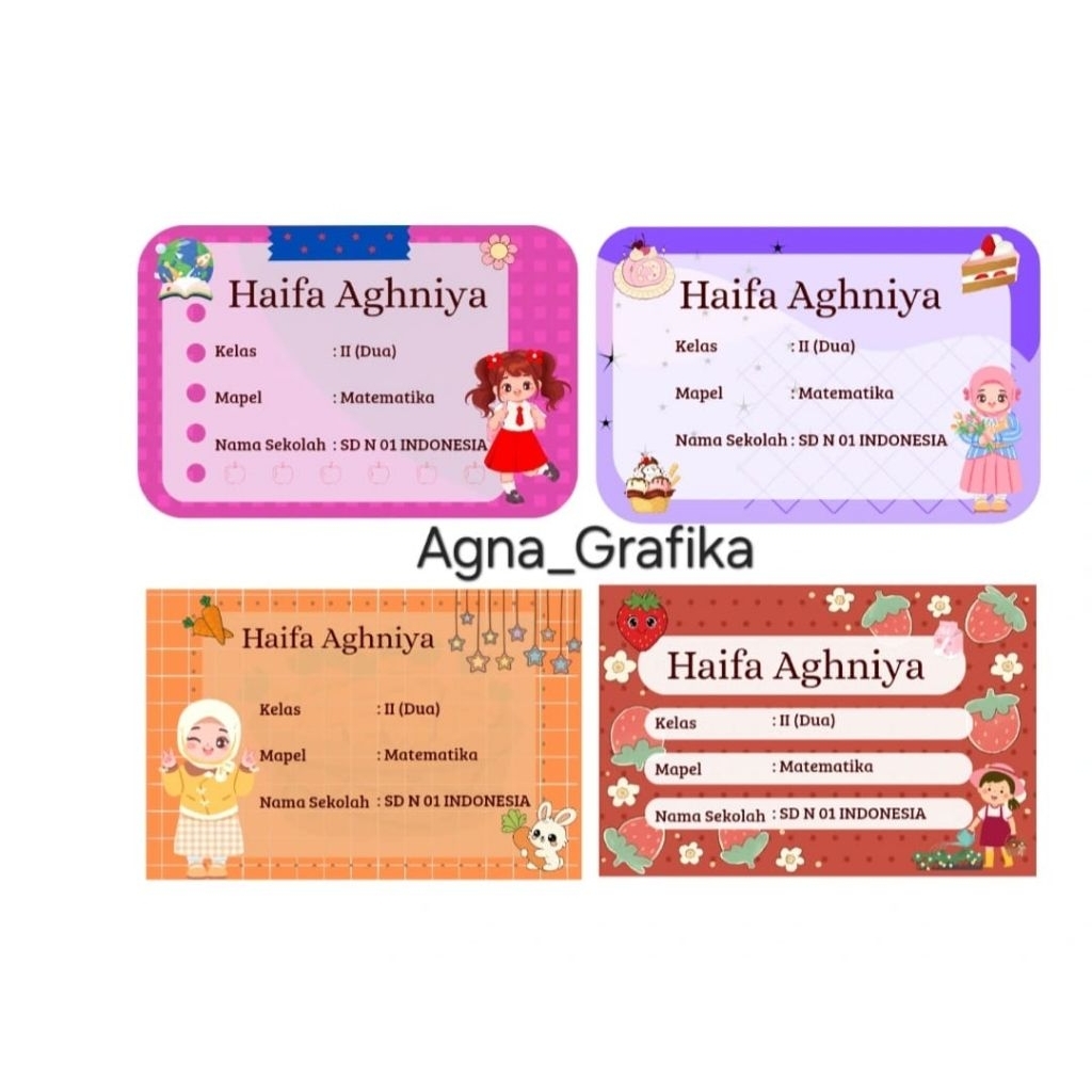 

Stiker Nama Custom unik untuk Buku anak