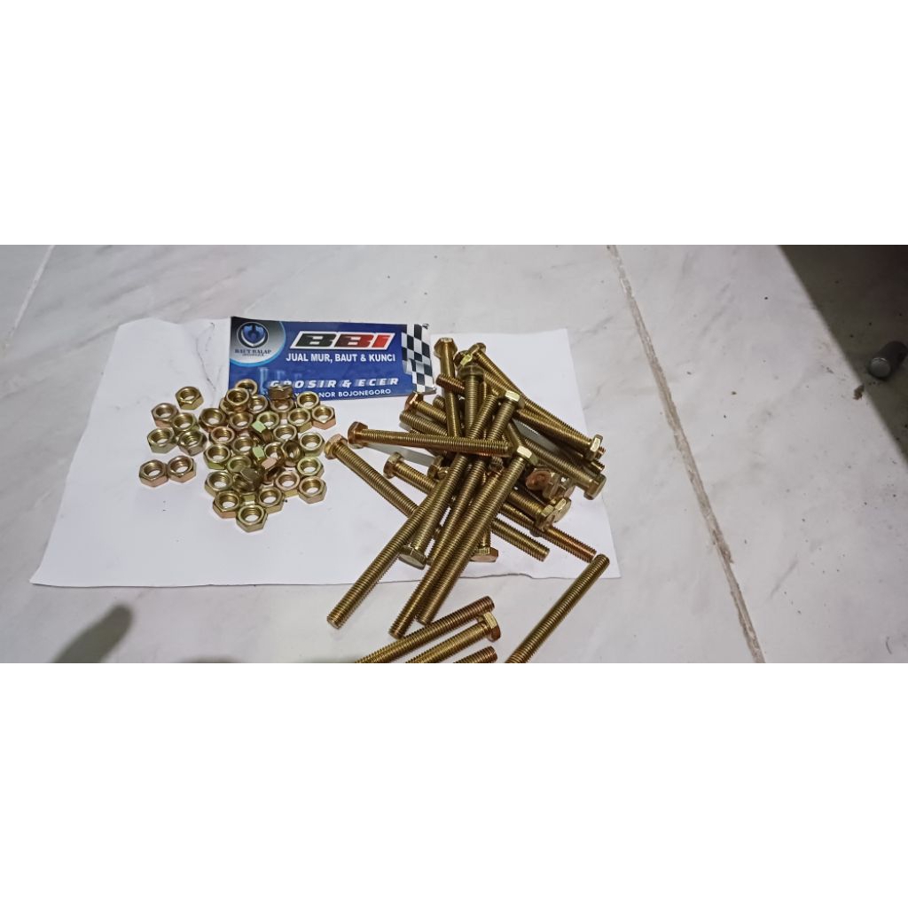 baut mur 6x70/baut 10 panjang 7cm isi 25pcs