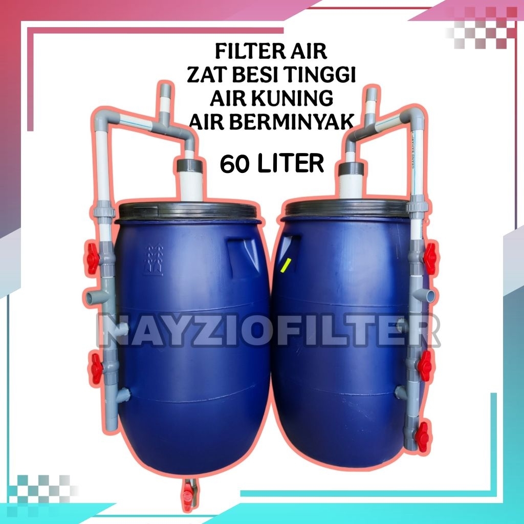 FILTER AIR ZAT BESI TINGGI TABUNG FILTER AERATOR VENTURI 60 LT