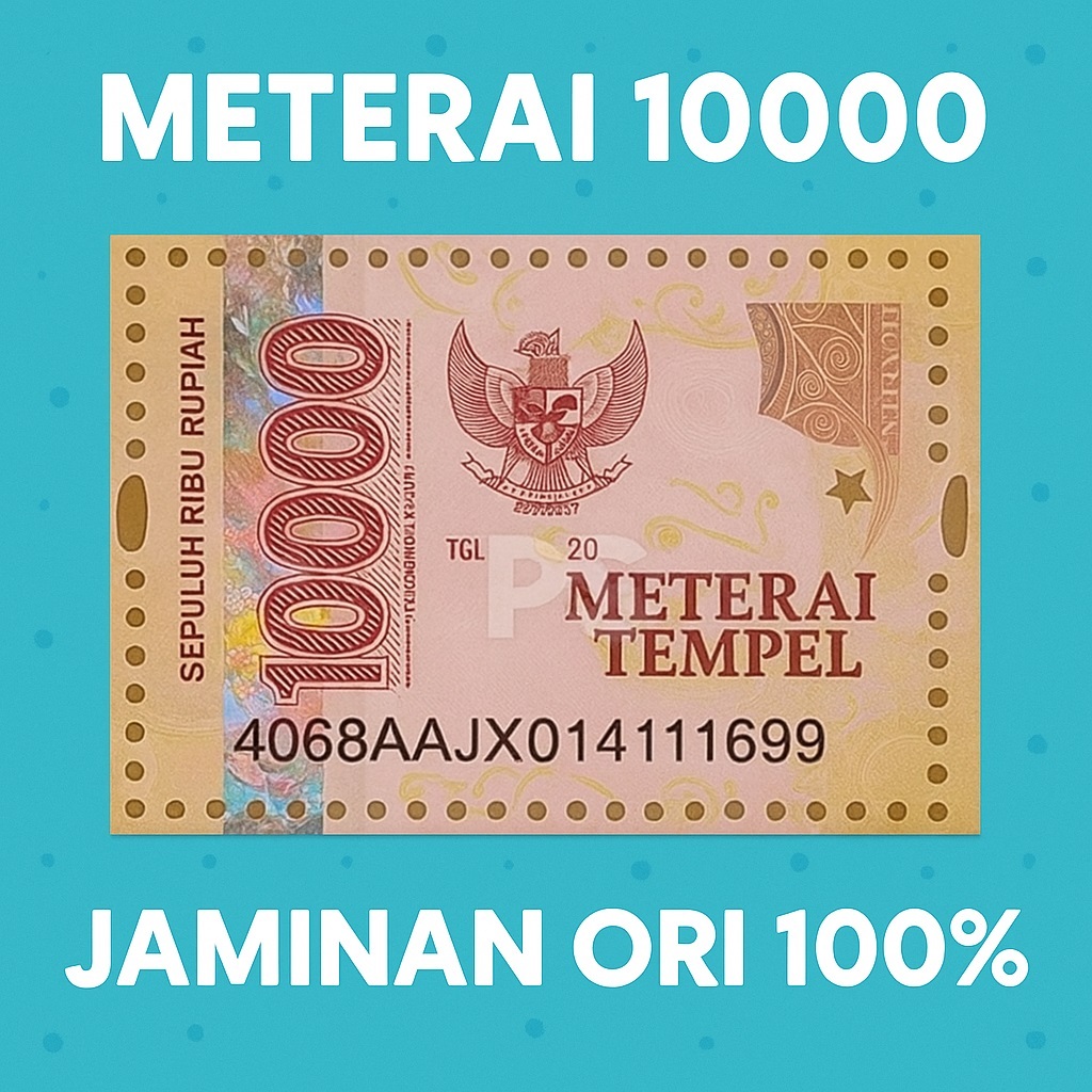 

Materai Tempel Rp10.000 Asli Resmi – Jaminan Ori 100%