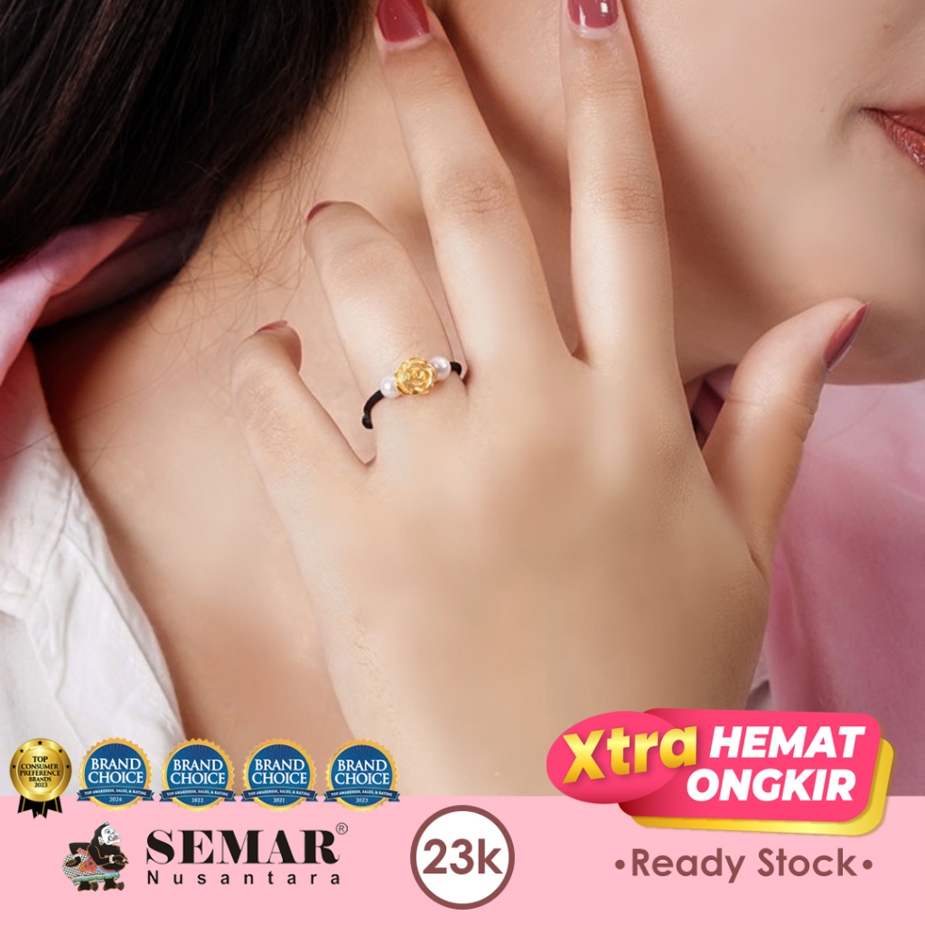Cincin Emas Tali Rustic Flower Gold 23K Semar Nusantara