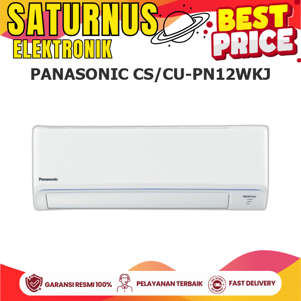 Panasonic CS/CU‑PN12WKJ AC Split 1.5 PK Standard Deluxe Tegangan Rendah R‑32 CU‑PN12WKJ PN12WKJ (Uni