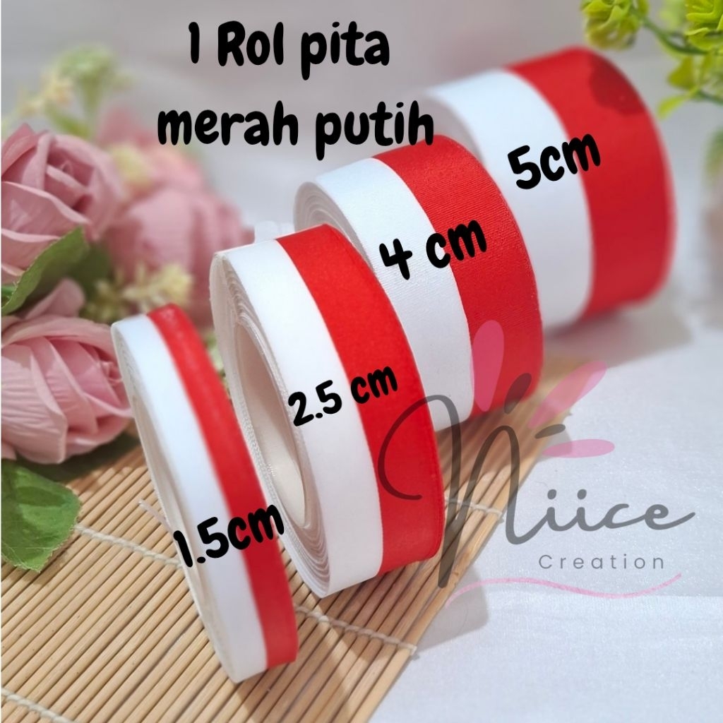 

Pita Merah Putih 1 Roll | Pita Bendera Merah Putih 1.5cm ,2cm,4cm 5cm |pita merah putih| pita kemerdekaan