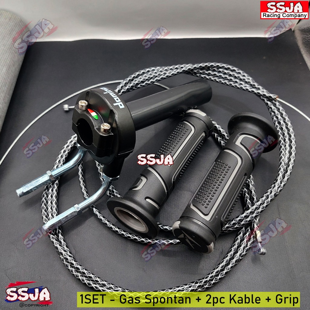 Gas spontan + L gas cnc + 2kabel gas serat carbon+grip sonic fu vixion nmax pcx vario125/150 beat sc