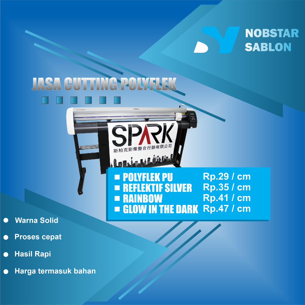 JASA CUTTING POLYFLEX PU | REVLEKTIF SILVER | REVLEKTIF RAINBOW | GLOW IN THE DARK | MURAH | POLYFLE