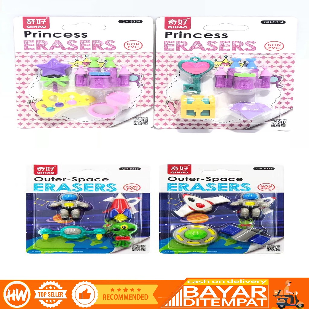 

HaiWai COD Eraser Karakter Penghapus Pensil Karakter 1 Set Motif 3D Lucu Keren STY33