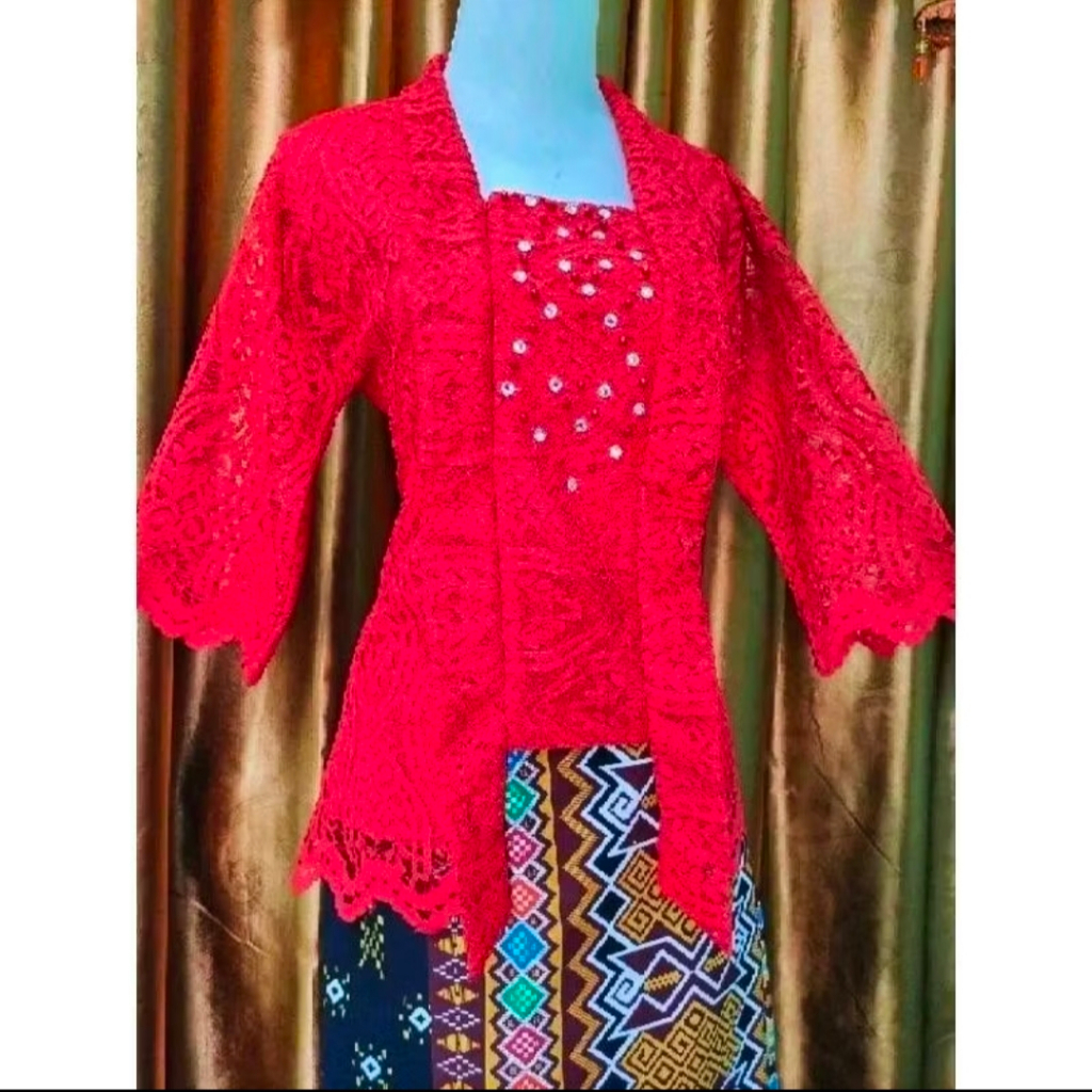 MJ_75 - Set Kebaya Kutu baru Modern Atasan Kebaya Brokat Nadira Tangan Pendek / Atasan Kebaya Kutu B