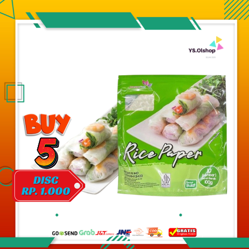 

READY Rice Paper Bulat 100 g isi 10 lembar - Banh Trang 22cm - Kulit Lumpia Vietnam- Salad Wrap
