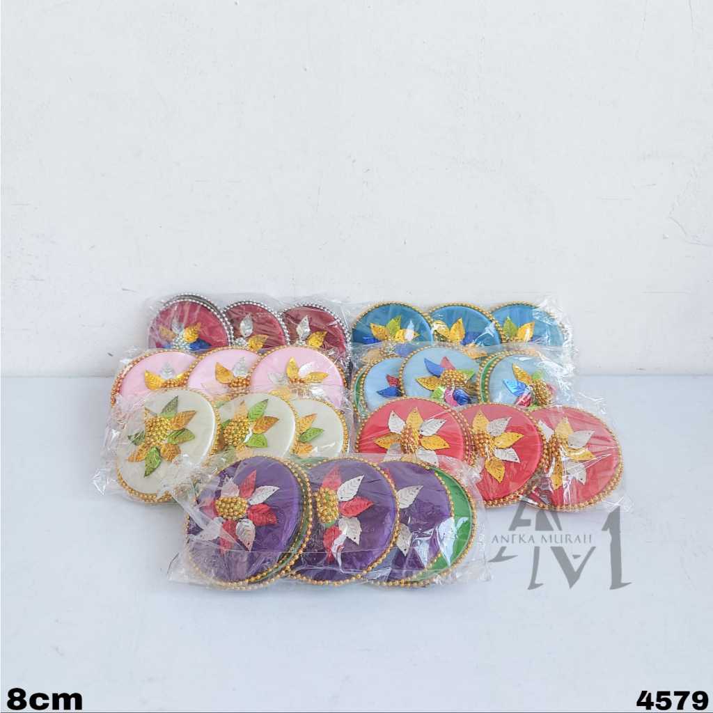 TUTUP GELAS HIAS CANTIK WARNA WARNI ISI 6 ( 4579 )