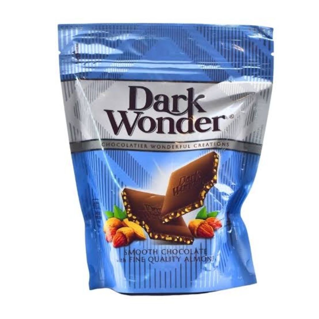 

Coklat Dark Wonder 140 gr Fine Chocolate Quality Almond Pouch isi 10