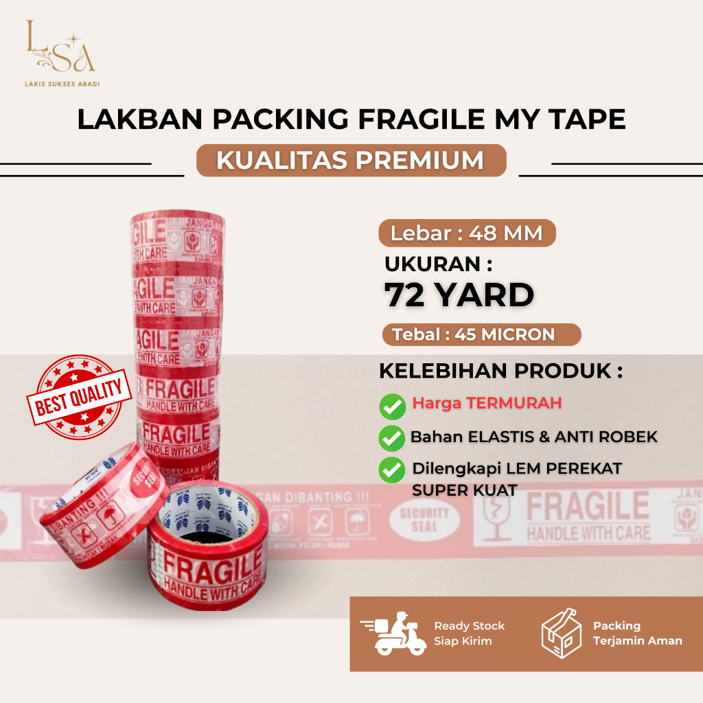 

Lakban Fragile 48MM 72yard 45 Micron