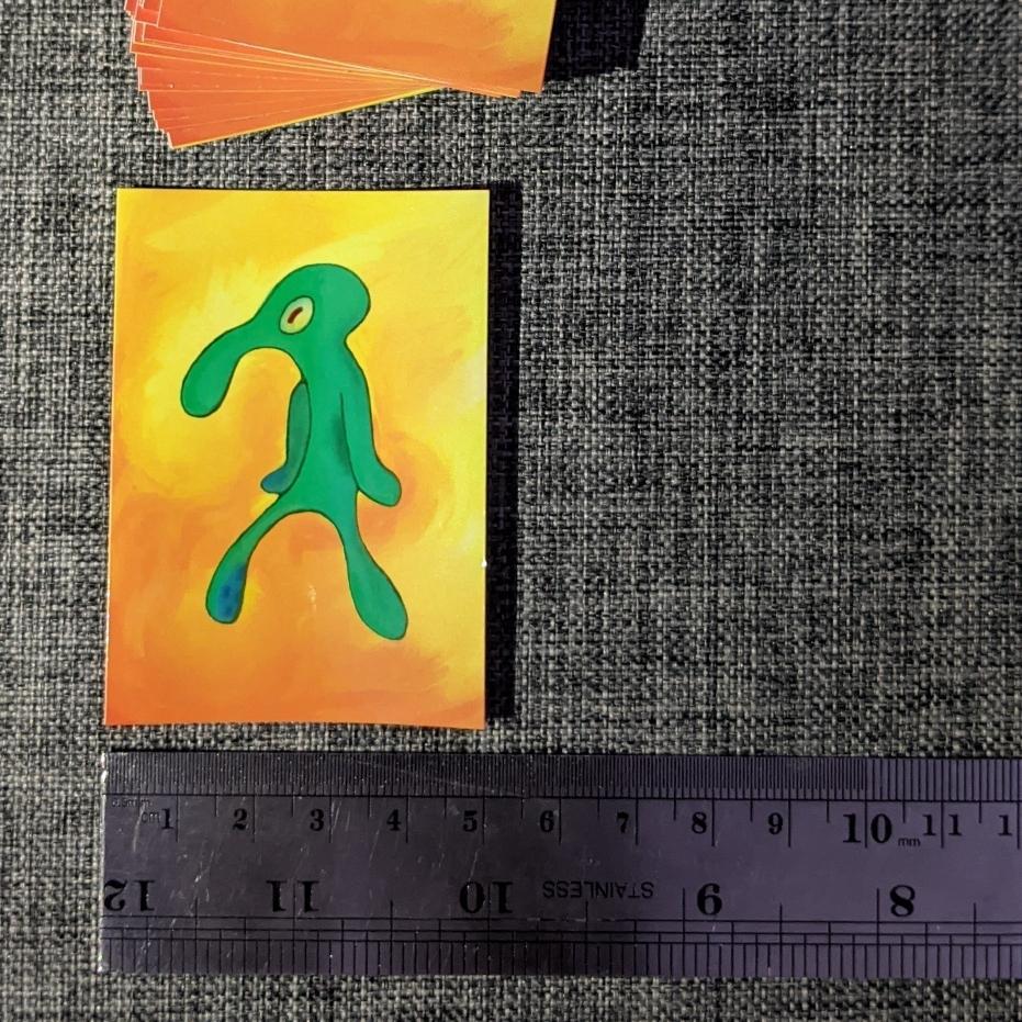 Sticker Squidward Tampan dan Pemberani Lukisan Spongebob