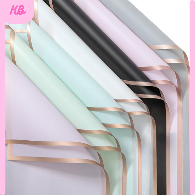 

20 LEMBAR Kertas Buket Bunga List Gold Line Emas Flower Wrapping Cellophane Paper Florist KB10