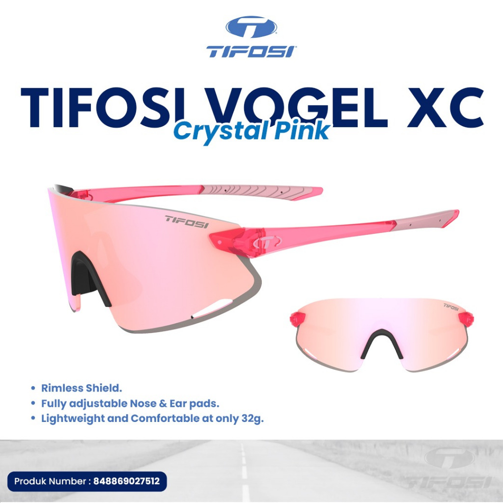 Kacamata Hitam - Kacamata Lari - Tifosi Vogel XC Crystal Pink Smoke Pink Mirror Kacamata Olahraga An