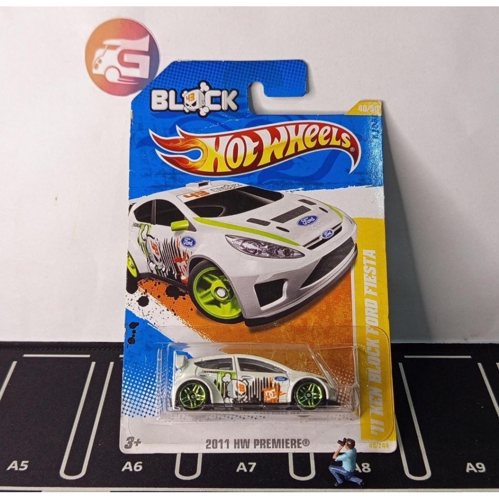 Hot wheels ford fiesta putih ken block ( HTF )
