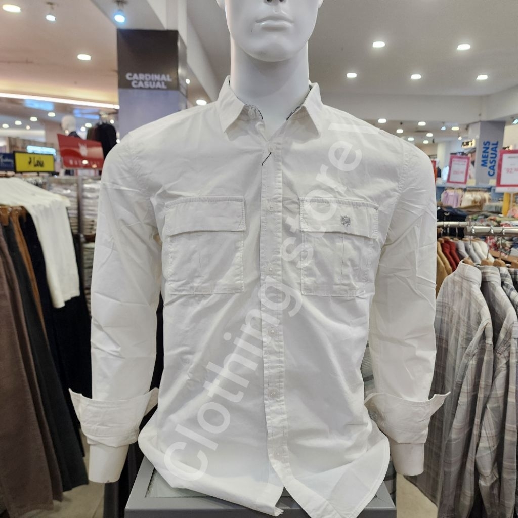 WATCHOUT JEANS ORIGINAL kemeja pria lengan panjang putih JS303180002