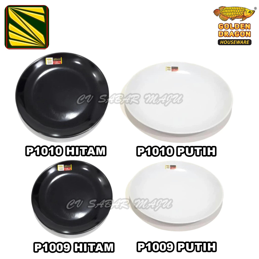 Golden Dragon Melamine Piring Bulan P1009, P1010