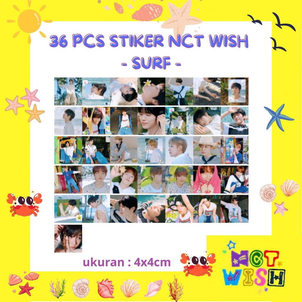 

36 PCS STIKER NCT WISH COLOR - SURF - FANKIT NCT WISH