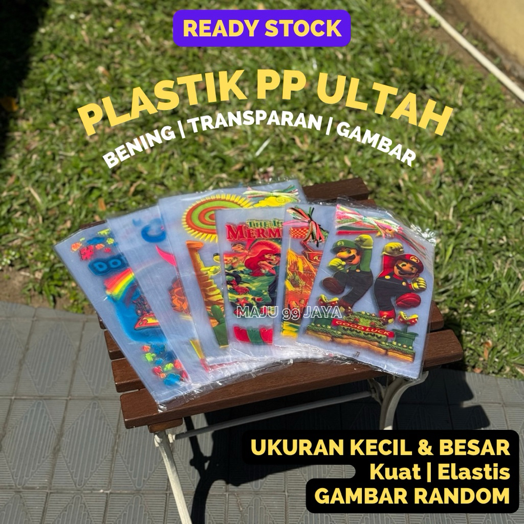 [PACK] Plastik PP Ultah Plastik Ulang Tahun Snack Jajan Ukuran Kecil & Besar | Kantong Plastik Ultah