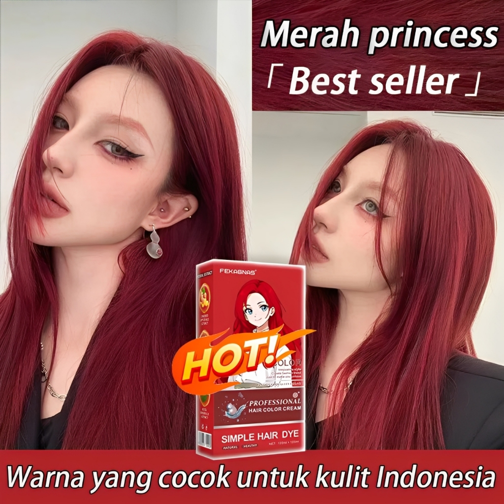 [ READY KIRIM HARI INI ] Cat Rambut Merah Neptune Red - Warna Bold & Terang, Tanpa Rusak Rambut, UV 